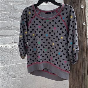 Girls cute heart design scoop neck sweater